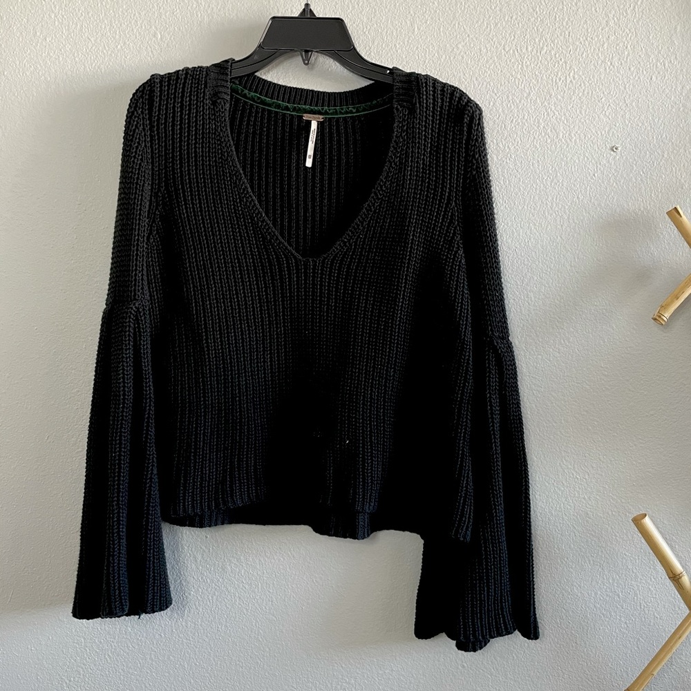 Free People Knit Bell-Sleeve Sweater